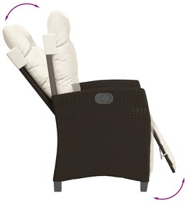 vidaXL Σετ Τραπεζαρίας Κήπου 3 τεμ. Καφέ Συνθετικό Ρατάν με Μαξιλάρια