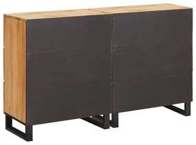 vidaXL Πλαϊνό γραφείο 2 pcs Καφέ 60 x 33 x 75 cm Στερεό ξύλο μάνγκο