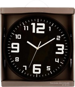 Ρολόι Τοίχου (Φ30) Αθόρυβο A-S Black 114555G