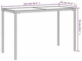 ΤΡΑΠΕΖΙ ΚΗΠΟΥ ΜΕ ΓΥΑΛΙΝΗ ΕΠΙΦΑΝΕΙΑ ΓΚΡΙ 115X54X74 ΕΚ ΣΥΝΘ.ΡΑΤΑΝ 365073