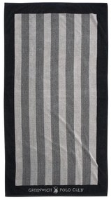 Πετσέτα Θαλάσσης 3886 Black-Ecru Greenwich Polo Club Beach 90x170cm 100% Βαμβάκι