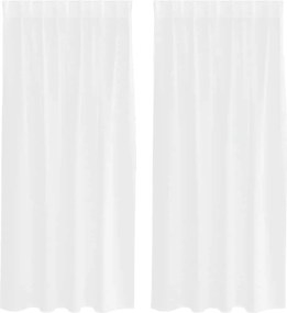 vidaXL Κουρτίνα βυσσινί 2 pcs Λευκό 175 x 140 εκ. Πολυεστέρας