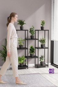 Stewehome 8 επιπέδων διακοσμητική ραφιέρα για γλάστρες λευκή 33x40x130 cm