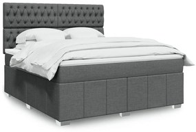 ΚΡΕΒΑΤΙ BOXSPRING ΜΕ ΣΤΡΩΜΑ ΣΚΟΥΡΟ ΓΚΡΙ 180X200 ΕΚ ΥΦΑΣΜΑΤΙΝ 3294055