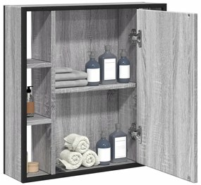 vidaXL Καθρέφτης Μπάνιου Ντουλάπι Γκρι Sonoma 60x16x60 εκ Επεξ. Ξύλο