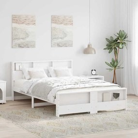 vidaXL Σκελετός Κρεβατιού Λευκό 150 x 200 cm Επεξεργασμένο ξύλο