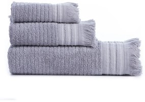 Πετσέτες Satti (Σετ 3τμχ) Grey Nef-Nef Homeware Towels Set 70x140cm 100% Βαμβάκι