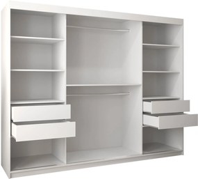 Ντουλάπα Flutes III 250 Συρόμενη-Λευκό