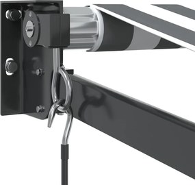 vidaXL Τέντα Πτυσσόμενη Ανθρακί και Λευκή 3,5x2,5μ. Ύφασμα / Αλουμίνιο