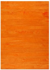 Δερμάτινο Χειροποίητο Χαλί Skin Stripes Orange