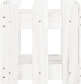 vidaXL Ζαρντινιέρα με Σχέδιο Φράχτη Λευκή 30x30x30 εκ. Μασίφ Πεύκο
