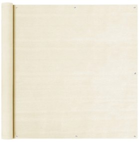 vidaXL Διαχωριστικό Βεράντας Κρεμ 120 x 500 εκ. από HDPE