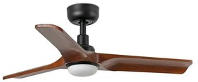 Ανεμιστήρας Οροφής Heywood S 33806-1TW D90cm 3 Blades LED 10W 2700/ 4000/ 6000K 480lm Black -Dark Oak Faro Barcelona Διάμετρος 90cm