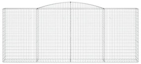 vidaXL Συρματοκιβώτια Τοξωτά 3 τεμ. 400x50x160/180 εκ. Γαλβαν. Ατσάλι