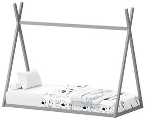 Kρεβάτι παιδικό Lilly τύπου Montessori ξύλο πεύκου γκρί 90x190 εκ. 90x190x156.5 εκ.
