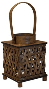 Φανάρι Ξύλινο 00.06.61049 16x16x20,5cm Brown Wood
