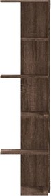 vidaXL Γωνιακή Ραφιέρα Τοίχου Καφέ Δρυς 36,5x36,5x140 εκ. Επεξ. Ξύλο