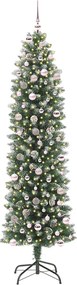 vidaXL Τεχνητό Λεπτό Χριστουγεννιάτικο Δέντρο Πράσινο και Λευκό 240 cm