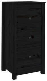 vidaXL Ντουλάπια 2 τεμ. Μαύρα 40x35x80 εκ. από Μασίφ Ξύλο Πεύκου