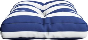 vidaXL Μαξιλάρι Παλέτας Μπλε &amp; Λευκό Ριγέ 50 x 40 x 12 εκ. Υφασμάτινο