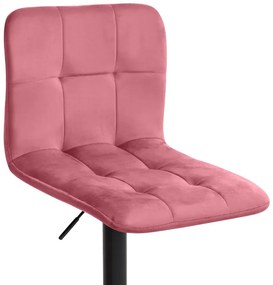 Σκαμπό μπαρ Carmelo Megapap με ρυθμιζόμενο ύψος βελούδο σάπιο μήλο - βάση μαύρο ματ 45x42x90/113εκ.