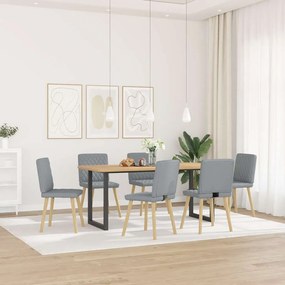 vidaXL Καρέκλες Τραπεζαρίας 6 τεμ. Ανοιχτό Γκρι Υφασμάτινες
