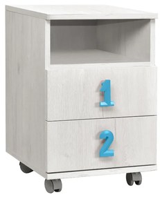 MATIS Κομοδίνο Numero 2F New Ασπρος Δρυς/Μπλε MATISE67278614