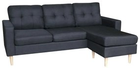 Καναπές Γωνιακός (Αναστρέψιμη Γωνία) Liana S 40.0067 185Χ126Χ85cm Black Fabric