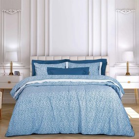 Σεντόνια 2268 (Σετ 4τμχ) Blue-White Greenwich Polo Club King Size 260x280cm 100% Βαμβακοσατέν