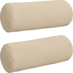 vidaXL Μαξιλάρια Στήριγμα 2 pcs Κρεμ Ø 15 x 40 εκ Ύφασμα Μικροΐνας