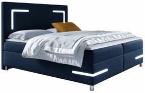 Κρεβάτι continental Baltimore 173, Μονόκλινο, Continental, Μπλε, 120x200, Ταπισερί, Τάβλες για Κρεβάτι, 120x212x120cm, 105 kg, Στρώμα: Ναι