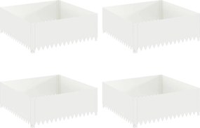 vidaXL Περίγραμμα γκαζόν 4 τμχ. 100 x 100 x 35 cm Ατσάλι Λευκό