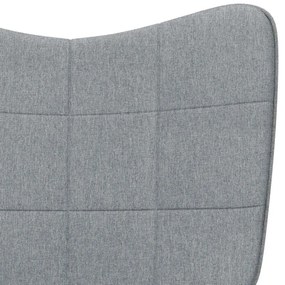 vidaXL Κουνιστή Πολυθρόνα Ανοιχτό Γκρι Υφασμάτινη