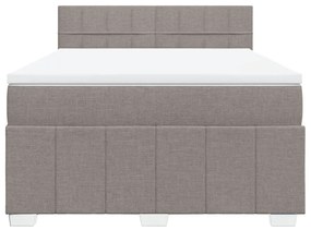 Κρεβάτι Boxspring με Στρώμα Taupe 140x200 εκ. Υφασμάτινο - Μπεζ-Γκρι