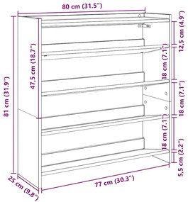 ΡΑΦΙ ΠΑΠΟΥΤΣΙΩΝ  ΜΑΥΡΟ 80X25X81 CM ΚΑΤΑΣΚΕΥΑΣΜΕΝΟ ΞΥΛΟ 859906