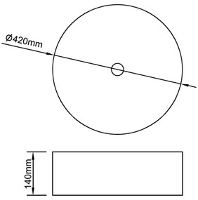 Νιπτήρας Χρυσός 42 x 14 εκ. Κεραμικός - Χρυσό