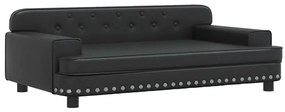 vidaXL Κρεβάτι Σκύλου Μαύρο 90 x 53 x 30 εκ. από Συνθετικό Δέρμα