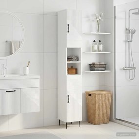 vidaXL Ντουλάπι Μπάνιου με Ανοιχτό Ράφι HAARLEM Γυαλιστερό Λευκό