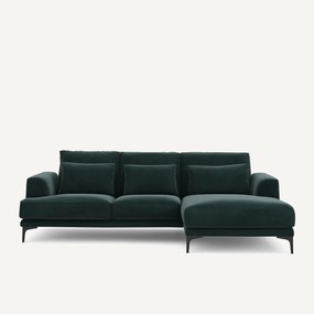 Γωνιακός δεξιός καναπές με βελούδινη ταπετσαρία, Marsile