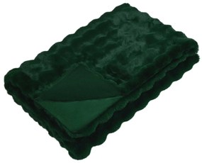 vidaXL Ψεύτικη κουβέρτα από κουνέλι Σκούρο Πράσινο 130 x 150 cm