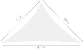 Πανί Σκίασης Τρίγωνο Λευκό 3,5 x 3,5 x 4,9 μ. από Ύφασμα Oxford - Λευκό