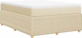 vidaXL Κρεβάτι Boxspring με Στρώμα Κρεμ 140x190 εκ. Υφασμάτινο