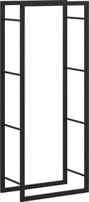 vidaXL Ραφιέρα Καυσόξυλων Ματ Μαύρο 50x28x132 εκ. Ατσάλι