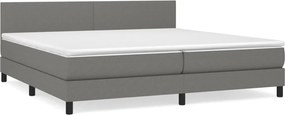 vidaXL Κρεβάτι Boxspring με Στρώμα Σκούρο Γκρι 200x200 εκ. Υφασμάτινο