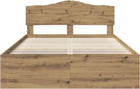 vidaXL Σκελετός Κρεβατιού Artisan Δρυς 150 x 200 cm