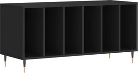 vidaXL Έπιπλο Δίσκων Μαύρο 100 x 38 x 48 εκ. από Επεξεργασμένο Ξύλο
