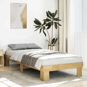 Πλαίσιο κρεβατιού vidaXL χωρίς στρώμα 75x190 cm μασίφ ξύλο δρυς