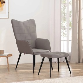 vidaXL Πολυθρόνα Relax Χρώμα Taupe Υφασμάτινη με Σκαμπό
