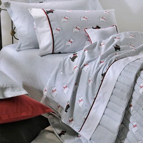 Κουβερλί Παιδικό 767 Σετ 2τμχ Grey-Red Down Town Μονό 170x240cm 100% Βαμβακοσατέν