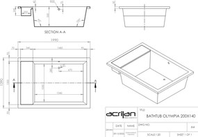Acrilan Olympia White Gloss - Μπανιέρα Υδρομασάζ 200x140 εκ - Maxxcoat, Αερομασάζ